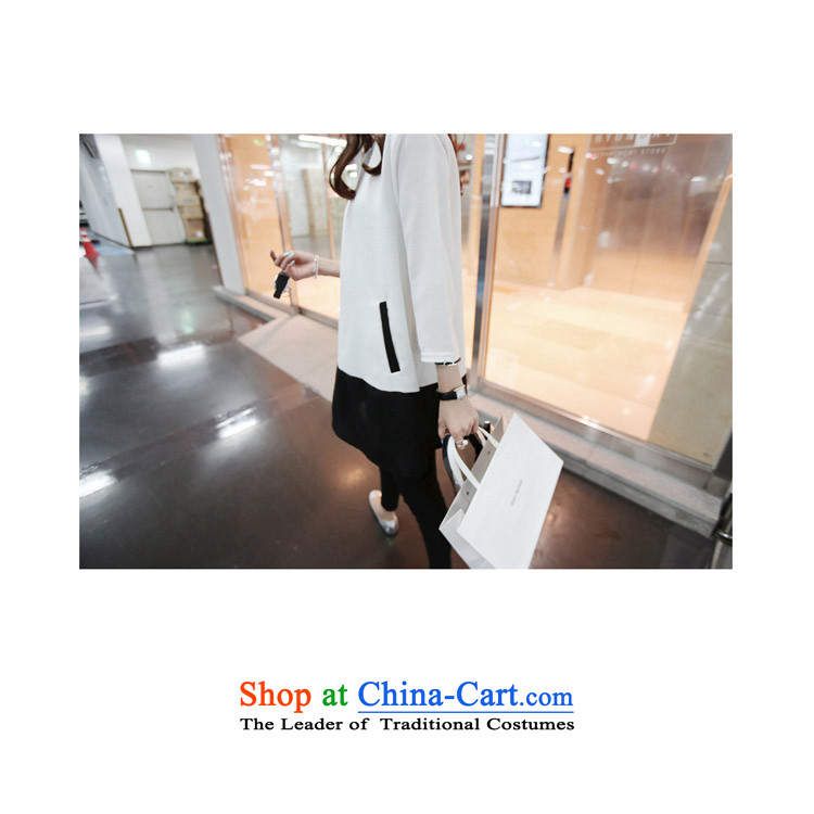Create the  2015 autumn billion new Korean version of large numbers of ladies thick MM stitching loose video thin wild dresses XXXXXL Light Gray Photo, prices, brand platters! The elections are supplied in the national character of distribution, so action, buy now enjoy more preferential! As soon as possible.
