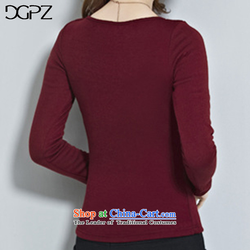 Large DGPZ women forming the Netherlands 2015 autumn and winter new graphics thin long-sleeved shirt VRF10061 black L,dgpz,,, shopping on the Internet