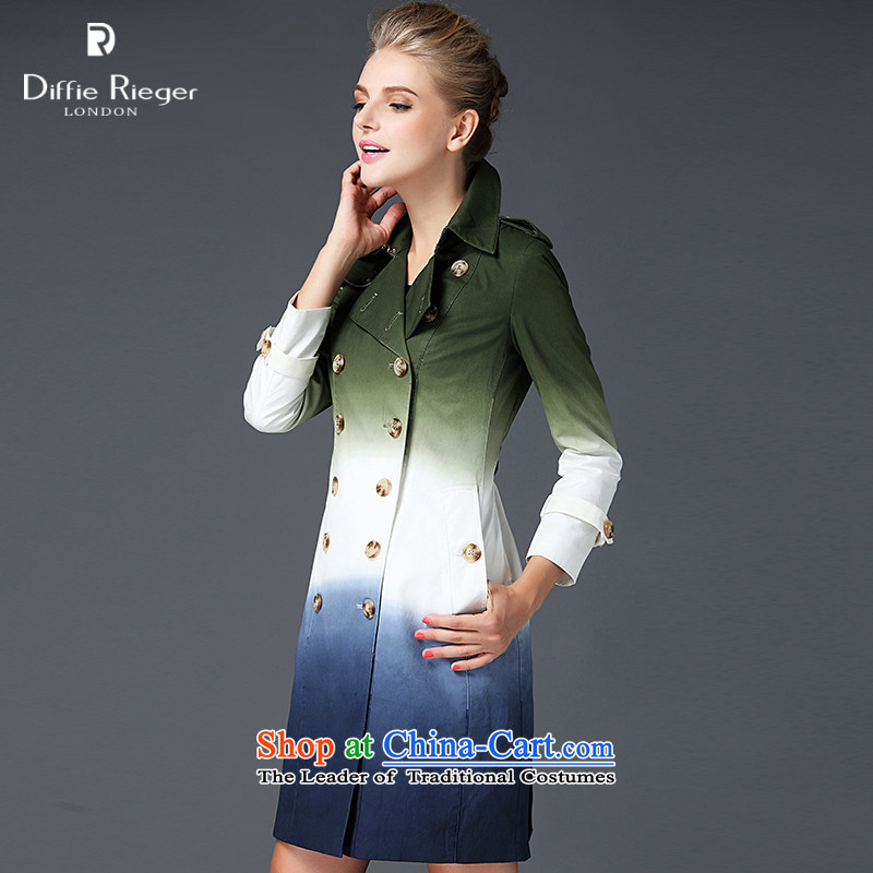 Duphil Lai of the 2015 autumn and winter new double row is long gradients windbreaker larger female DR15A505 gradient M Duffie Lai (diffie rieger) , , , shopping on the Internet