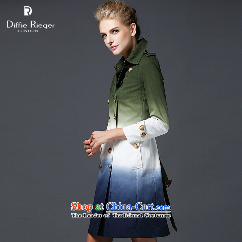 Duphil Lai of the 2015 autumn and winter new double row is long gradients windbreaker larger female DR15A505 gradient M Duffie Lai (diffie rieger) , , , shopping on the Internet
