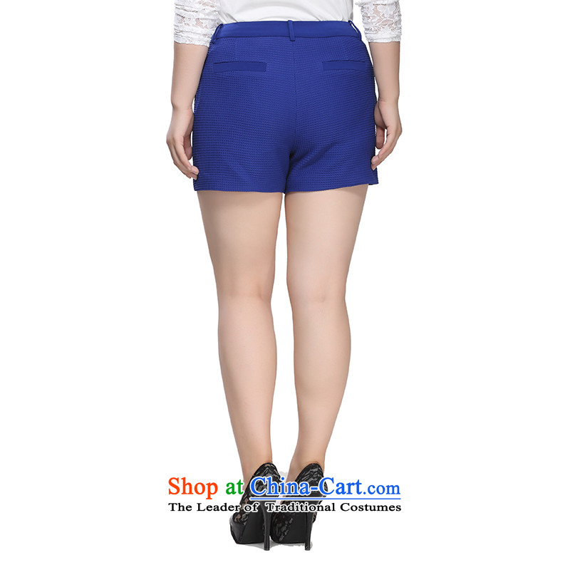The former Yugoslavia Li Sau 2015 autumn large new mount female thick mm knocked the stitching graphics in thin waist grid wild shorts 0282 blue 36, small-li , , , shopping on the Internet