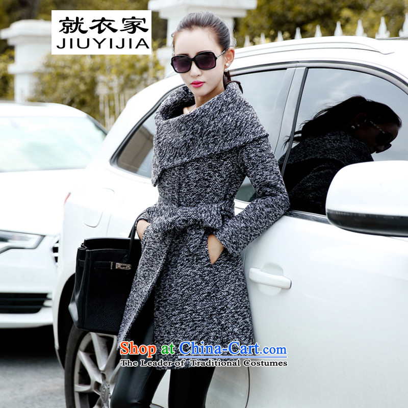 On a  2015 autumn and winter clothing new gross? female Korean jacket coat girl in gross? Long a wool coat Ma On Yi-XL, Gray (jiuyijia) , , , shopping on the Internet