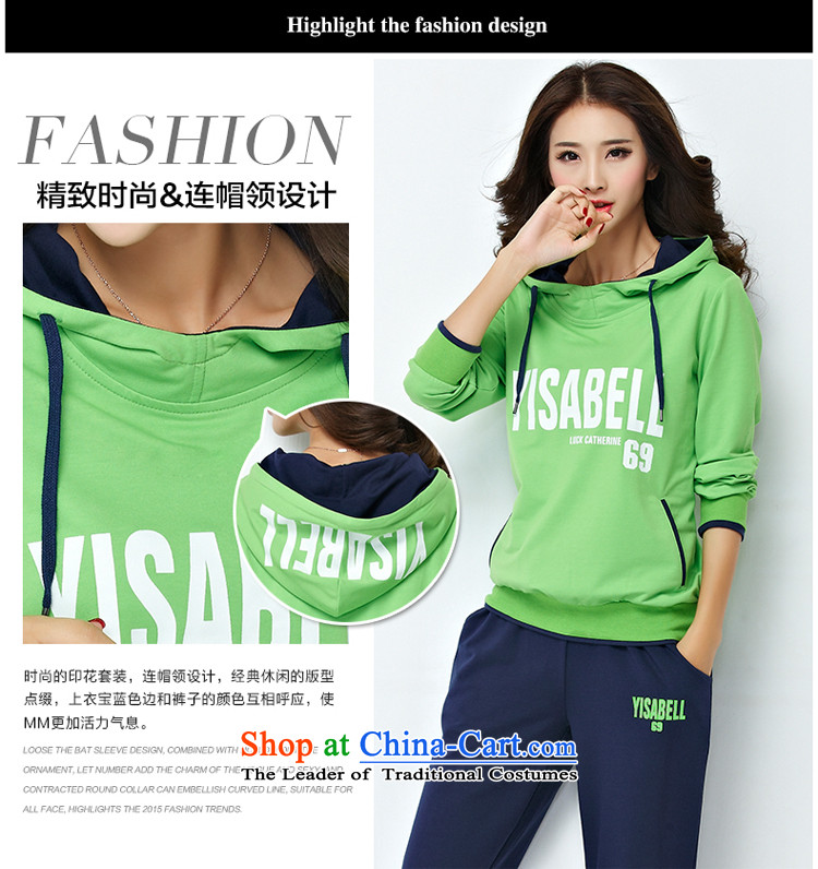 For M- 2015 to increase the number of women in the autumn of Korean New fat mm very casual with cap sweater kit shirt pants two kits 1274 Fluorescent Green blue packaged 3XL knocked picture, prices, brand platters! The elections are supplied in the national character of distribution, so action, buy now enjoy more preferential! As soon as possible.