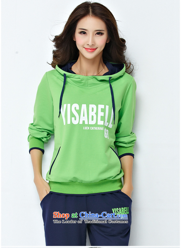 For M- 2015 to increase the number of women in the autumn of Korean New fat mm very casual with cap sweater kit shirt pants two kits 1274 Fluorescent Green blue packaged 3XL knocked picture, prices, brand platters! The elections are supplied in the national character of distribution, so action, buy now enjoy more preferential! As soon as possible.