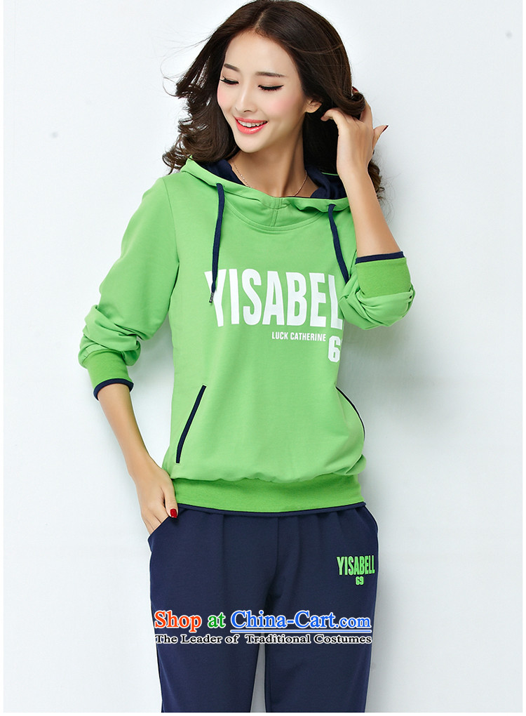 For M- 2015 to increase the number of women in the autumn of Korean New fat mm very casual with cap sweater kit shirt pants two kits 1274 Fluorescent Green blue packaged 3XL knocked picture, prices, brand platters! The elections are supplied in the national character of distribution, so action, buy now enjoy more preferential! As soon as possible.