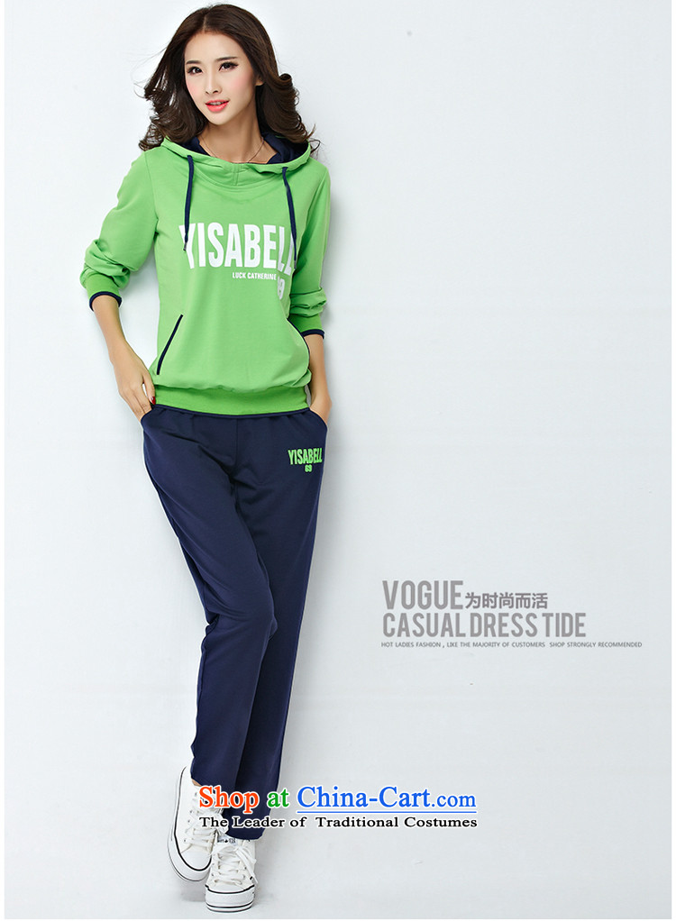 For M- 2015 to increase the number of women in the autumn of Korean New fat mm very casual with cap sweater kit shirt pants two kits 1274 Fluorescent Green blue packaged 3XL knocked picture, prices, brand platters! The elections are supplied in the national character of distribution, so action, buy now enjoy more preferential! As soon as possible.