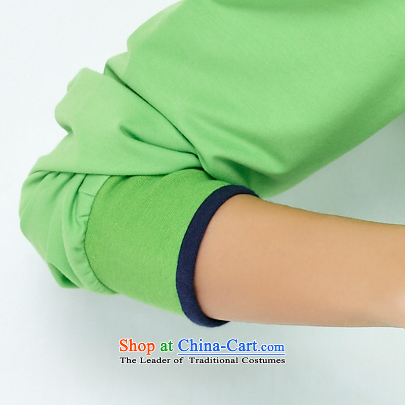 For M- 2015 to increase the number of women in the autumn of Korean New fat mm very casual with cap sweater kit shirt pants two kits 1274 Fluorescent Green blue packaged 3XL, knocked for M-shopping on the Internet has been pressed.