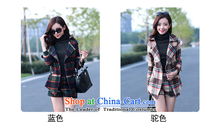 Lady element 2015 autumn and winter new Korean latticed two kits a coat of Sau San video long-sleeved shirt thin pants and casual stylish coat Kit? gross female blue XL Photo, prices, brand platters! The elections are supplied in the national character of distribution, so action, buy now enjoy more preferential! As soon as possible.