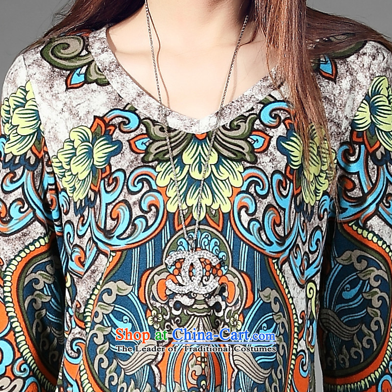 For M- 2015 XL women with new expertise autumn mm thin ethnic stamp graphics wild in long long-sleeved T-shirt, forming the Netherlands W2076 XXL, suit for M-shopping on the Internet has been pressed.