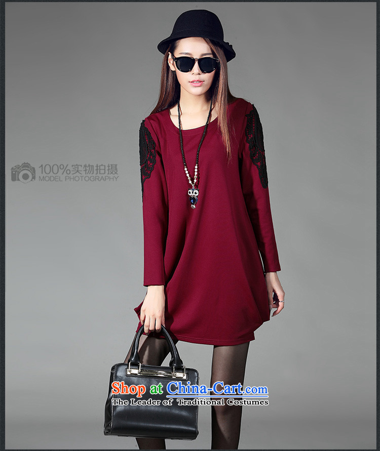 For M- 2015 XL women Fall/Winter Collections new thick mm video thin lace stitching the lint-free long-sleeved forming the thick dresses W2099 wine red 3XL picture, prices, brand platters! The elections are supplied in the national character of distribution, so action, buy now enjoy more preferential! As soon as possible.