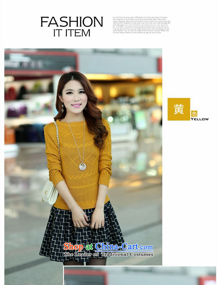 Mr. Qian 2015 autumn and winter new larger female thick MM video thin false two wild sweater, forming the dresses W1622 yellow. Suitable for 150 - 170 catties XXL catty picture, prices, brand platters! The elections are supplied in the national character of distribution, so action, buy now enjoy more preferential! As soon as possible.