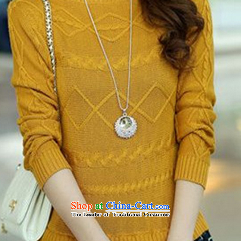 Mr. Qian 2015 autumn and winter new larger female thick MM video thin false two wild sweater, forming the dresses W1622 yellow. Suitable for 150 - 170 catties XXL catty, Qian , , , shopping on the Internet