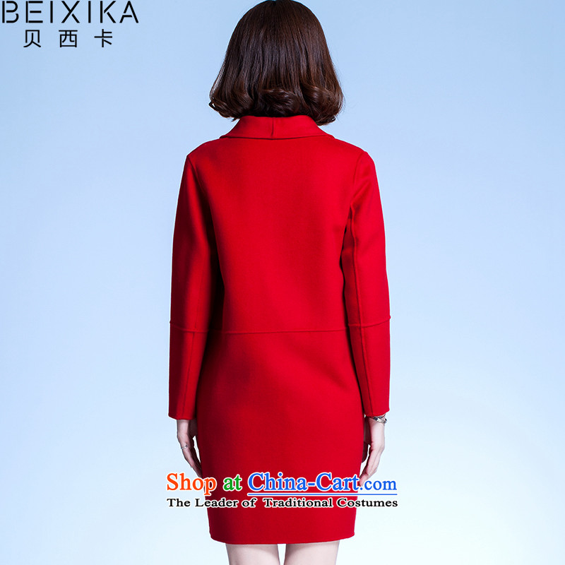 Bessey Card 2015 New Pure Wool double-side jacket manually in the long hair of Sau San? Korean female BX1092 coats RED M BESIKTAS BEIXIKA Card () , , , shopping on the Internet