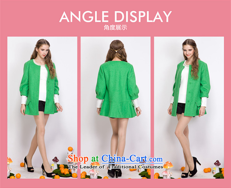 Aida 2015 Winter New Lin female pure color wild temperament round-neck collar 7 Cuff Gross material thickness jacket coat? CA43397232 Heung-grass Green S picture, prices, brand platters! The elections are supplied in the national character of distribution, so action, buy now enjoy more preferential! As soon as possible.