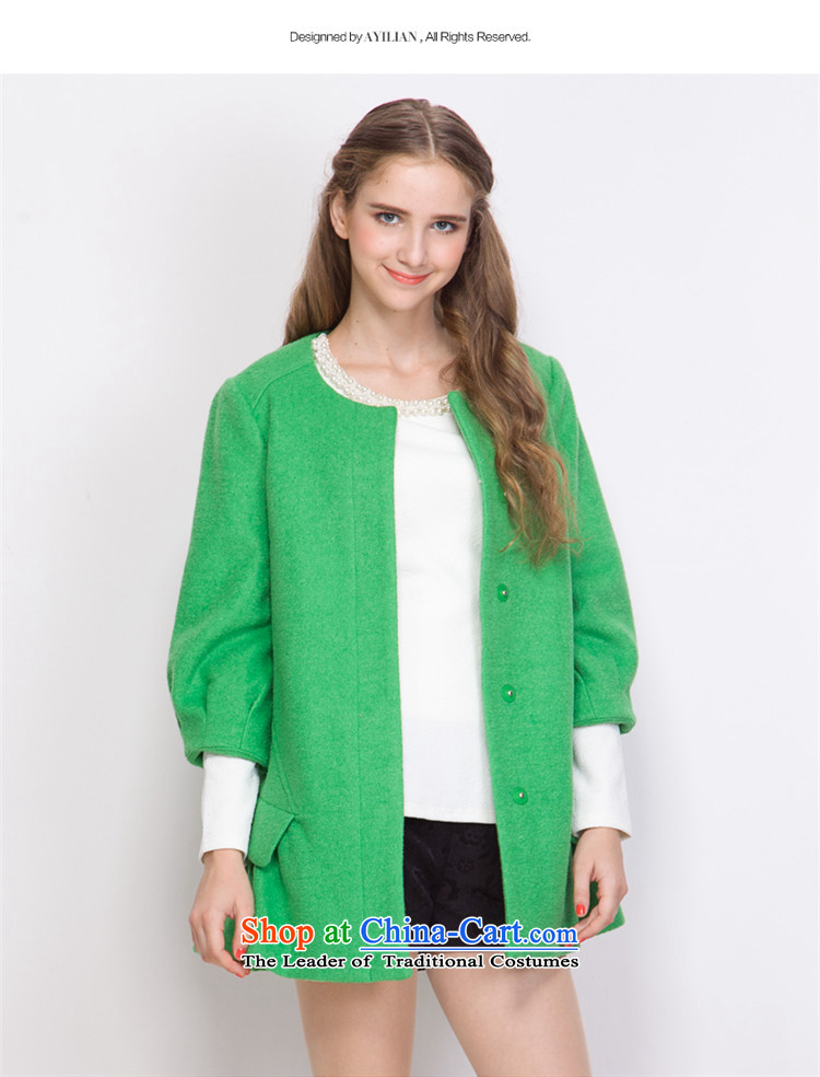 Aida 2015 Winter New Lin female pure color wild temperament round-neck collar 7 Cuff Gross material thickness jacket coat? CA43397232 Heung-grass Green S picture, prices, brand platters! The elections are supplied in the national character of distribution, so action, buy now enjoy more preferential! As soon as possible.