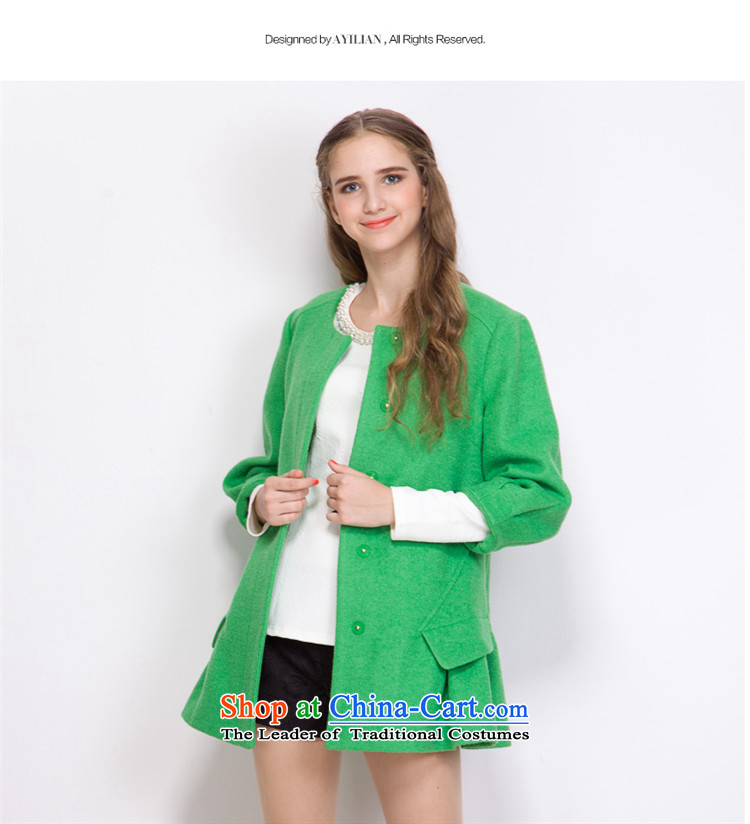 Aida 2015 Winter New Lin female pure color wild temperament round-neck collar 7 Cuff Gross material thickness jacket coat? CA43397232 Heung-grass Green S picture, prices, brand platters! The elections are supplied in the national character of distribution, so action, buy now enjoy more preferential! As soon as possible.