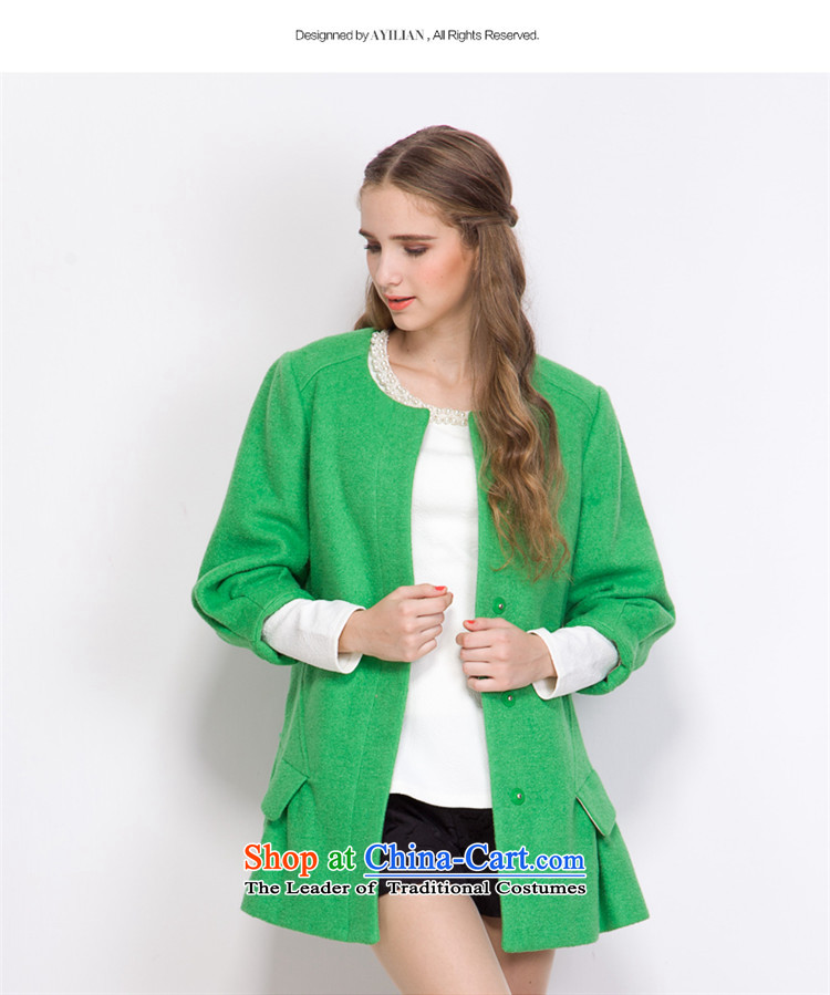 Aida 2015 Winter New Lin female pure color wild temperament round-neck collar 7 Cuff Gross material thickness jacket coat? CA43397232 Heung-grass Green S picture, prices, brand platters! The elections are supplied in the national character of distribution, so action, buy now enjoy more preferential! As soon as possible.