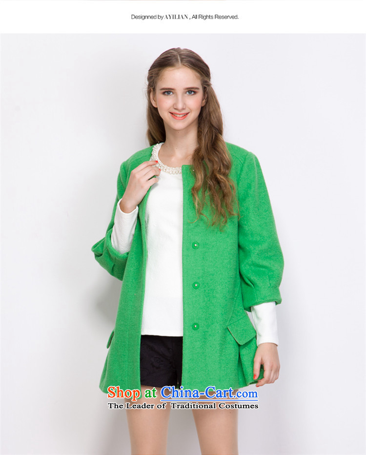 Aida 2015 Winter New Lin female pure color wild temperament round-neck collar 7 Cuff Gross material thickness jacket coat? CA43397232 Heung-grass Green S picture, prices, brand platters! The elections are supplied in the national character of distribution, so action, buy now enjoy more preferential! As soon as possible.