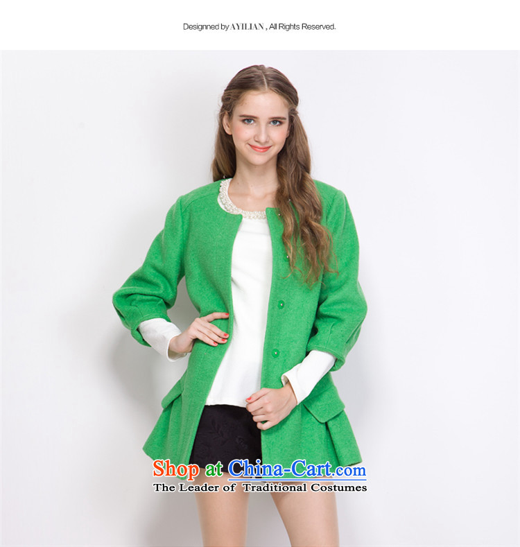 Aida 2015 Winter New Lin female pure color wild temperament round-neck collar 7 Cuff Gross material thickness jacket coat? CA43397232 Heung-grass Green S picture, prices, brand platters! The elections are supplied in the national character of distribution, so action, buy now enjoy more preferential! As soon as possible.