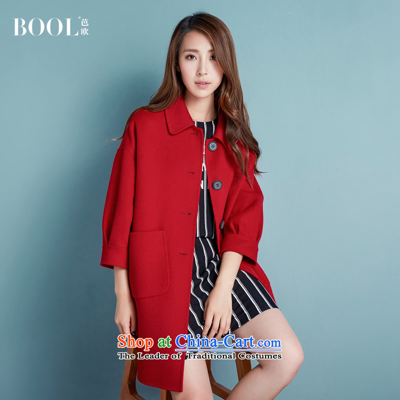 Barbara Euro 2015 autumn the new Korean jacket in gross? Ms. long double-side woolen coat opium poppy REDM photographed the 20 day shipping