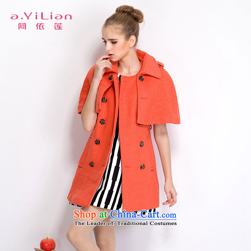 Aida 2015 Winter New Lin pure color can be removed from the classic wild mantle, double-thick jacket coat gross? female CA43397213 orange , L, A Yi Lin (A.YILIAN) , , , shopping on the Internet