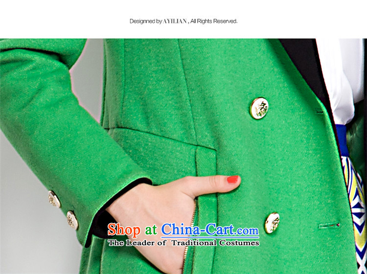 Aida 2015 Winter New Lin stylish and simple lapel knocked color in the double-long coats gross DS43397925 jacket incense? grass green S picture, prices, brand platters! The elections are supplied in the national character of distribution, so action, buy now enjoy more preferential! As soon as possible.