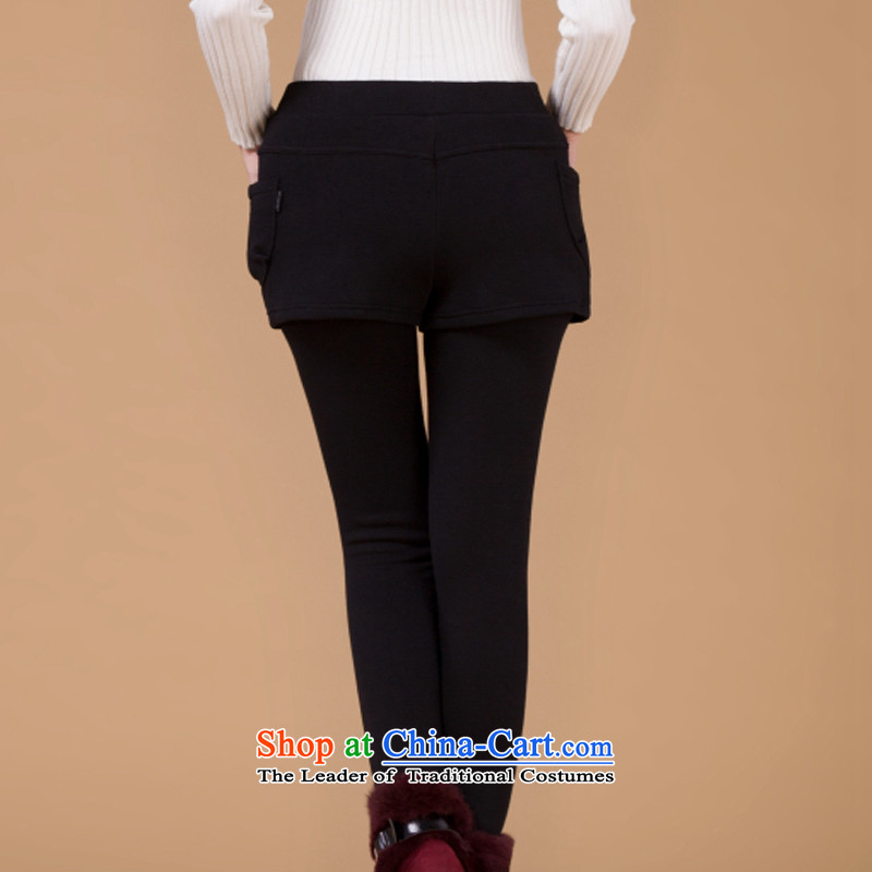 Billion gymnastics  2015 autumn and winter new Korean version of large numbers of ladies thick and thin package leave graphics two black trousers XXXL, forming the billion gymnastics shopping on the Internet has been pressed.