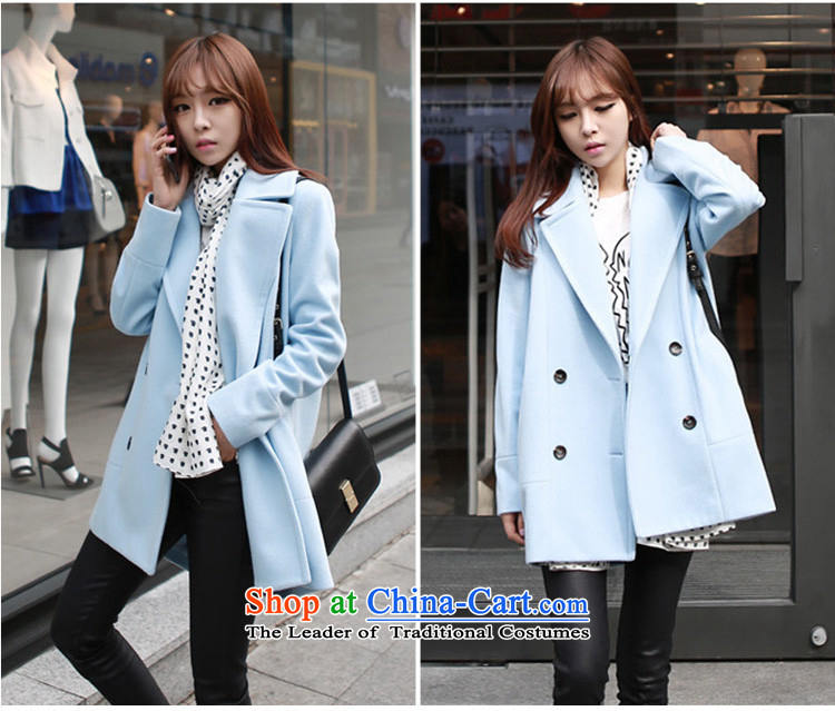 Figure Ngan 2015 Fall/Winter Collections new Korean female decorated in the body of this wind jacket wool a wool coat jacket, blue XL pictures, female price, brand platters! The elections are supplied in the national character of distribution, so action, buy now enjoy more preferential! As soon as possible.