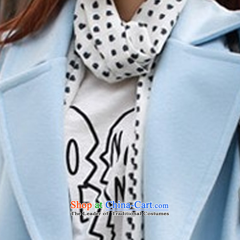 Figure Ngan 2015 Fall/Winter Collections new Korean female decorated in the body of this wind jacket wool a wool coat jacket, blue XL, figure consumer Girl (TOOYEANR) , , , shopping on the Internet