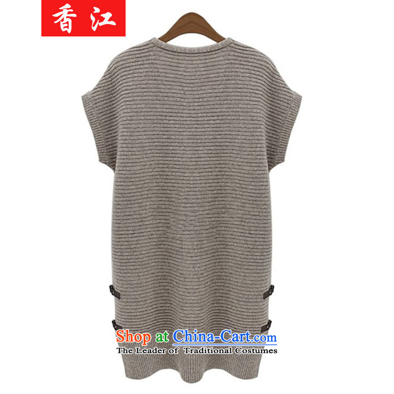 Xiang Jiang autumn 2015 Add fertilizer xl women in Long Neck Sweater thick mm Knitted Shirt loose video Sau San thin coat 5978 skirt apricot 5XL, large Hong Kong shopping on the Internet has been pressed.