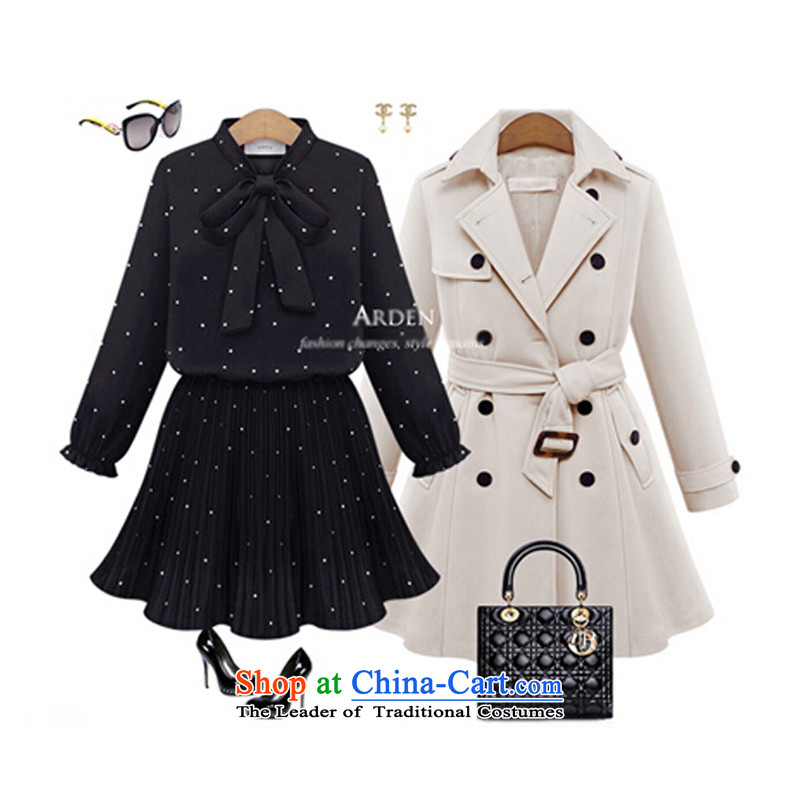 O Ya-ting to increase women's code 2015 autumn and winter dresses thick mm new graphics thin long-sleeved bow tie point stamp forming the wave skirt female 593 Black XL 115-128 recommends that you, O Jacob aoyating Ting () , , , shopping on the Internet