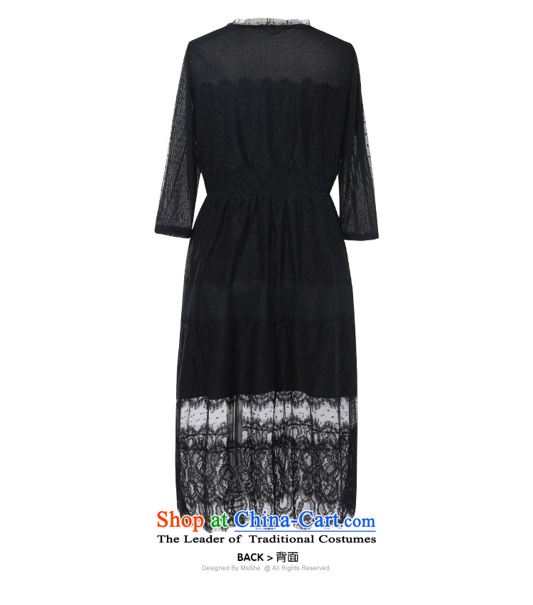 Msshe xl women 2015 new fall thick MM 7 to replace cuff lace dresses black 5XL 8330 Sau San Picture, prices, brand platters! The elections are supplied in the national character of distribution, so action, buy now enjoy more preferential! As soon as possible.