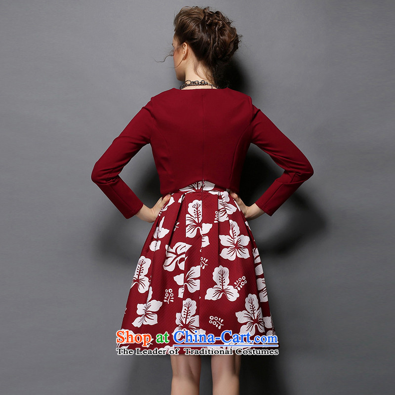 Improving access to the increase in women's code 2015 Fall/Winter Collections thick mm stamp two kits dresses thick mm thin forming the skirt G317 graphics bourdeaux 2XL, MUFUNA improving access () , , , shopping on the Internet