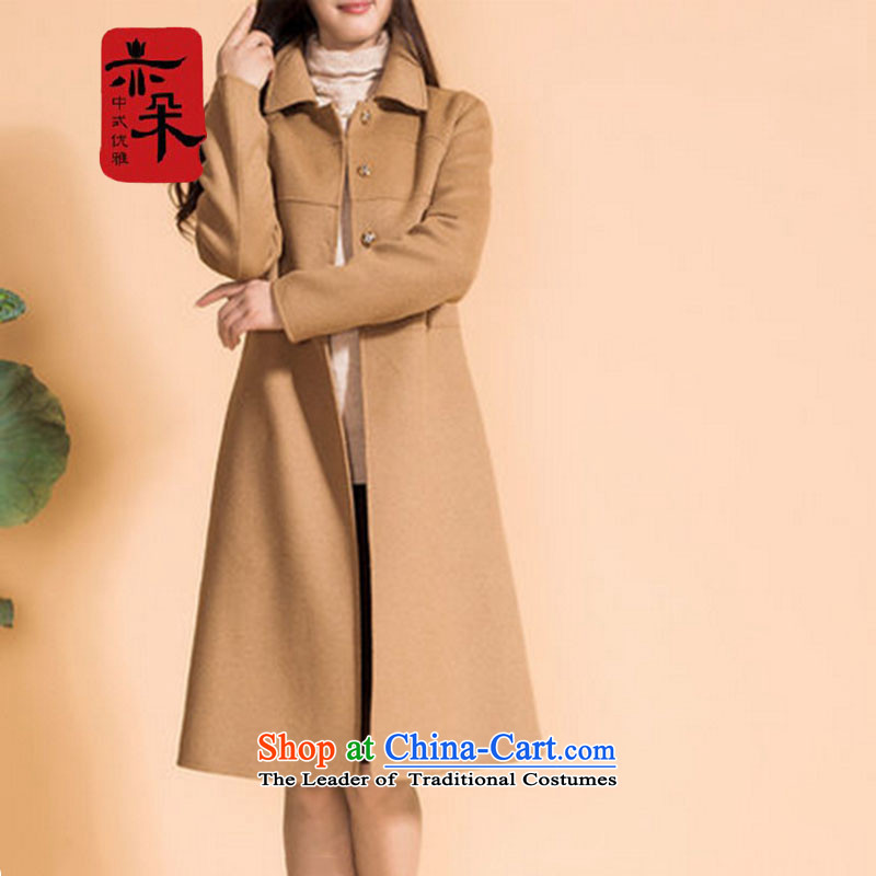 2015 Autumn and winter flower also new middle-aged temperament double-side elegant gross girls jacket? long wool coat? a jacket Reed Sau San within seven days of the Shipment Gray L, also a shopping on the Internet has been pressed.