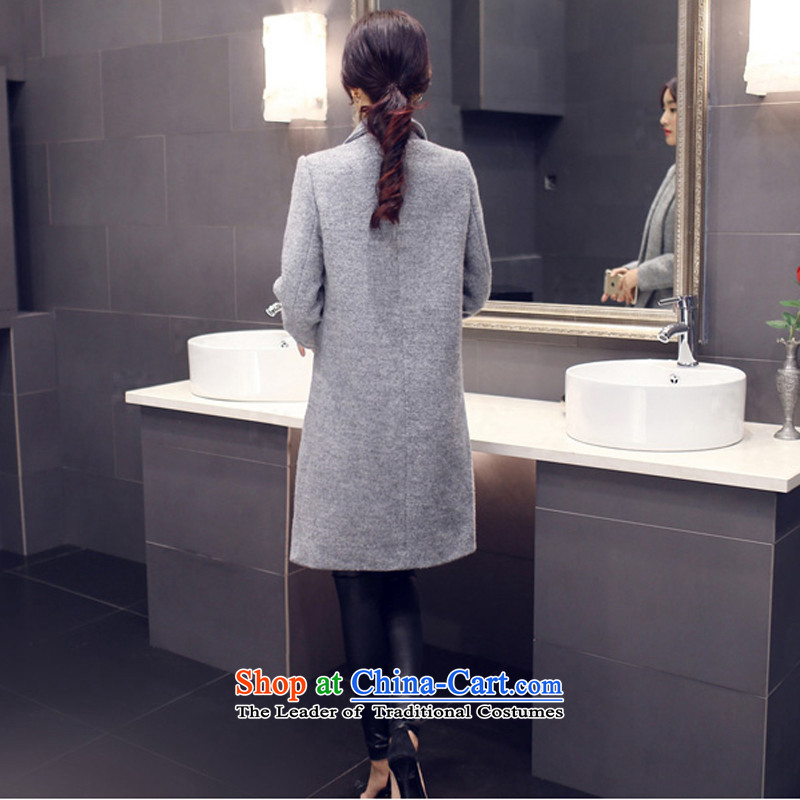 Stylish devil of the 2015 Fall/Winter Collections new Korean lapel in long coats)?   Graphics thin stylish wild commuter gross? female M133 jacket  XL, stylish devil of carbon (SHISHANGMOZHE) , , , shopping on the Internet