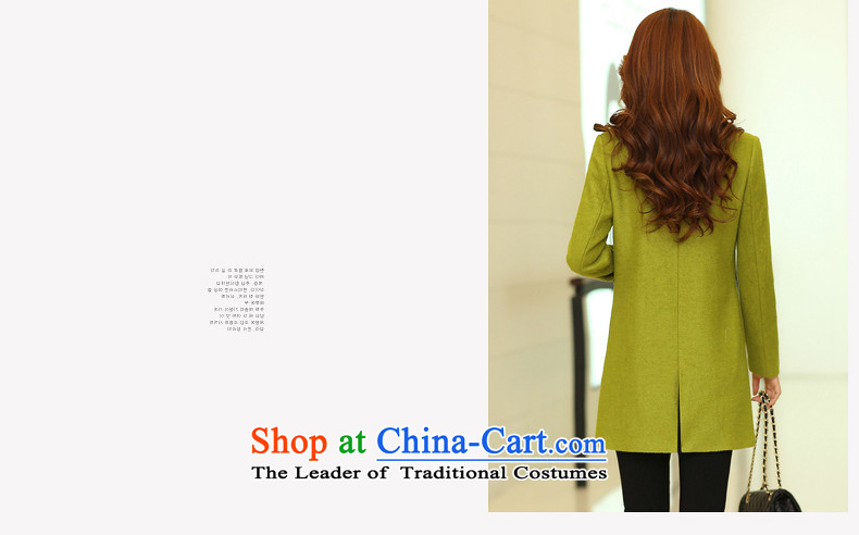 The Doi OSCE gross? 2015 autumn and winter coats female new larger female Korean version in the Sau San long wool coat 5165? yellow green XL Photo, prices, brand platters! The elections are supplied in the national character of distribution, so action, buy now enjoy more preferential! As soon as possible.