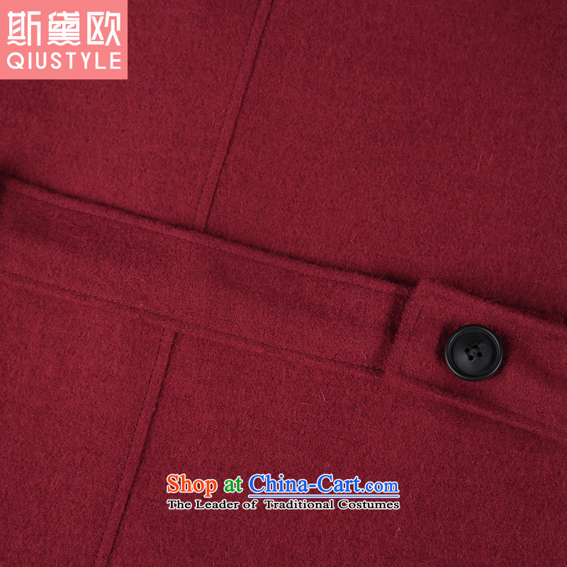 The Doi OSCE gross? 2015 autumn and winter coats female new Korean large Sau San Mao jacket women in this long 5163 wine red xl,qiustyle,,, shopping on the Internet