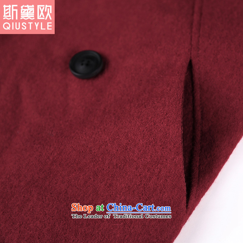 The Doi OSCE gross? 2015 autumn and winter coats female new Korean large Sau San Mao jacket women in this long 5163 wine red xl,qiustyle,,, shopping on the Internet