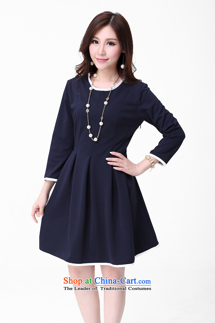Song Of Yue xl autumn and winter 2015 Korean version of the new video thin long-sleeved relaxd temperament pure color knitted dresses Q6063 4XL(165-180 BLUE) pictures, price catty, brand platters! The elections are supplied in the national character of distribution, so action, buy now enjoy more preferential! As soon as possible.