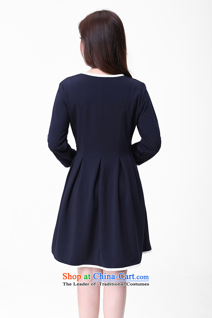 Song Of Yue xl autumn and winter 2015 Korean version of the new video thin long-sleeved relaxd temperament pure color knitted dresses Q6063 4XL(165-180 BLUE) pictures, price catty, brand platters! The elections are supplied in the national character of distribution, so action, buy now enjoy more preferential! As soon as possible.