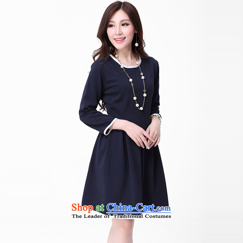Song Of Yue xl autumn and winter 2015 Korean version of the new video thin long-sleeved relaxd temperament pure color knitted dresses Q6063 4XL(165-180 blue), Song of Yue Jin , , , shopping on the Internet