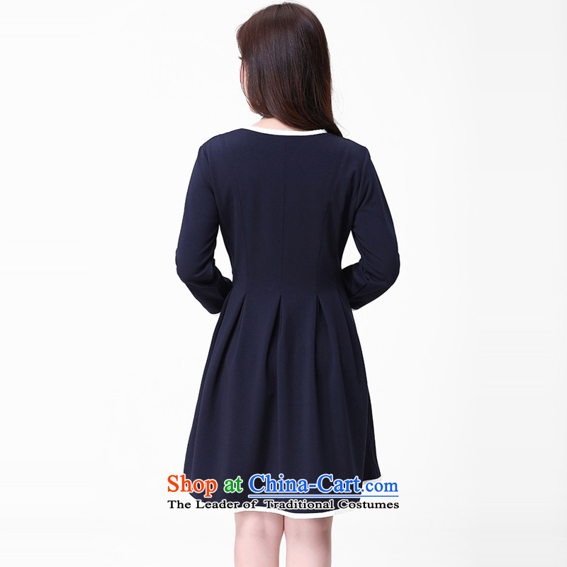 Song Of Yue xl autumn and winter 2015 Korean version of the new video thin long-sleeved relaxd temperament pure color knitted dresses Q6063 4XL(165-180 blue), Song of Yue Jin , , , shopping on the Internet