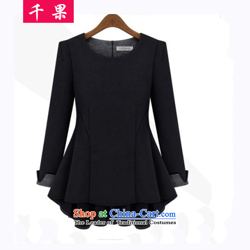 The results of the women's extra load autumn large long-sleeved new thick sister loose video thin t-shirt female thick mm to increase the number of Sau San, forming the basis of the Netherlands wine red 5XL, but Seoulites have taken thousands of fruit (QIANGUO) , , , shopping on the Internet