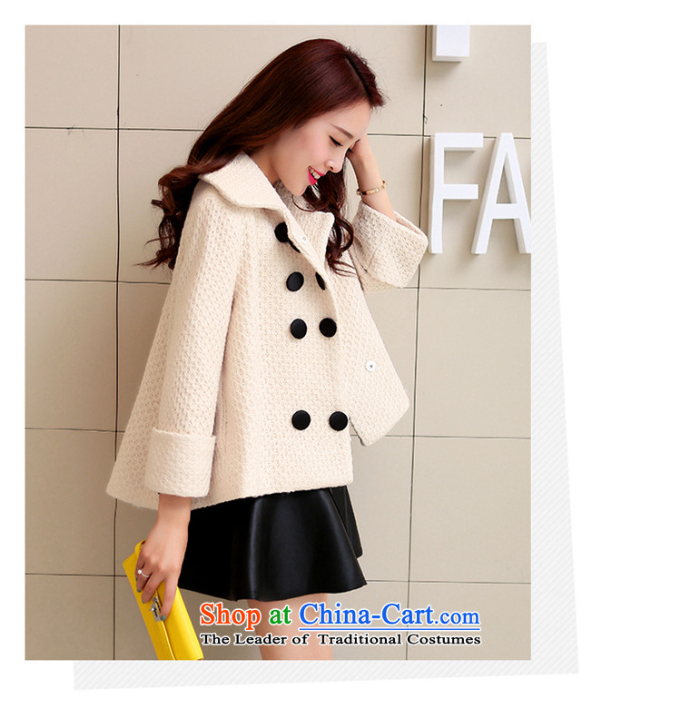 Sin has been gross shortage of female jacket? 2015 Fall/Winter Collections new Korean Sau San, temperament and elegant small incense wind a wool coat apricot  XL Photo, prices, brand platters! The elections are supplied in the national character of distribution, so action, buy now enjoy more preferential! As soon as possible.