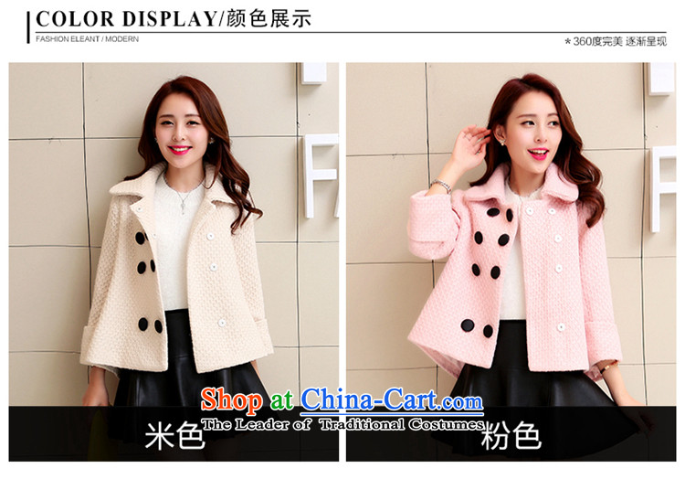 Sin has been gross shortage of female jacket? 2015 Fall/Winter Collections new Korean Sau San, temperament and elegant small incense wind a wool coat pink  L picture, prices, brand platters! The elections are supplied in the national character of distribution, so action, buy now enjoy more preferential! As soon as possible.