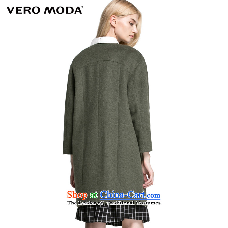 Vero moda solid color thick fabrics round-neck collar Lok rotator cuff straight hair? |315327032 coats are 043 Army Green 155/76A/XS,VEROMODA,,, shopping on the Internet