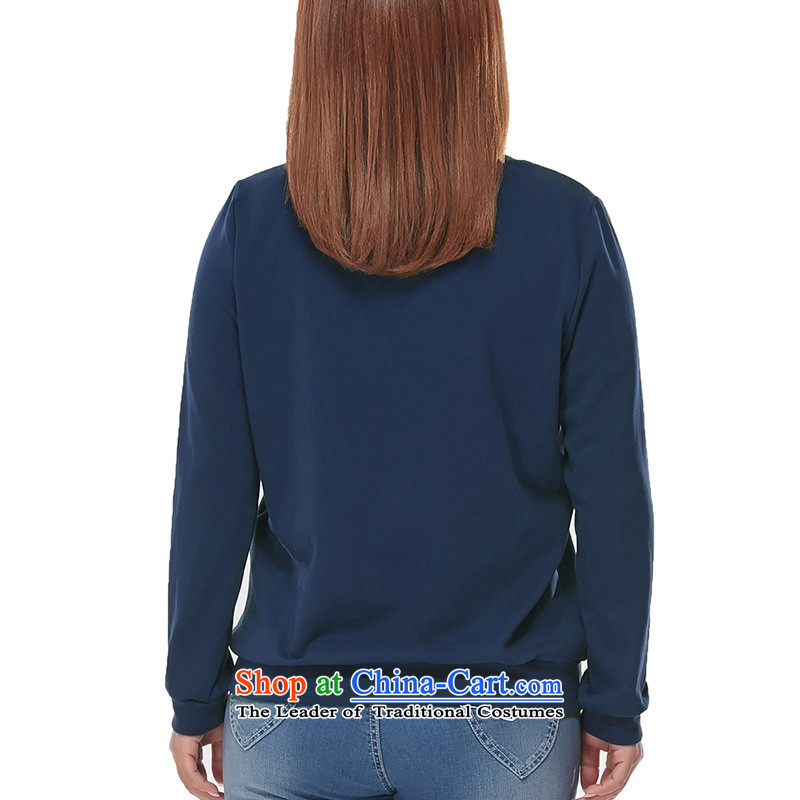 Msshe xl women 2015 new fall inside the trendy long-sleeved sweater lovely round-neck collar T-shirt pre-sale 2,939 Blue 3XL- pre-sale to 12.10, the Ms Susan Carroll, Selina Chow (MSSHE),,, shopping on the Internet