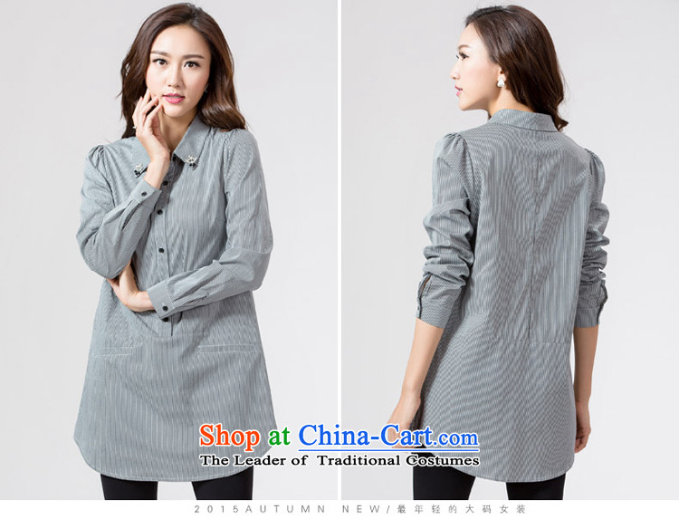 The interpolator auspicious 2015 to increase the number of women with thick mm autumn new) long vertical streaks long-sleeved shirt K5626 Sau San pure cotton 3XL streaked with Black Spot Image of the new, prices, brand platters! The elections are supplied in the national character of distribution, so action, buy now enjoy more preferential! As soon as possible.