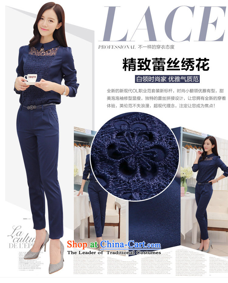 The fall of the new sets of 1321#2015 replacing OL female lace shirt trousers leisure two kits navy blue XXL picture, prices, brand platters! The elections are supplied in the national character of distribution, so action, buy now enjoy more preferential! As soon as possible.
