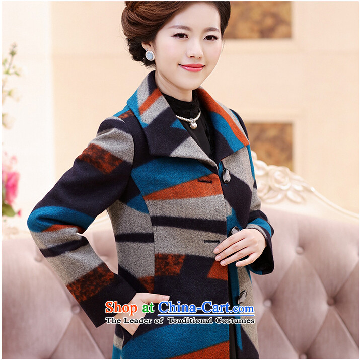 Van Gogh 倲 larger women 2015 autumn and winter clothes in new long thick MM coat 40-50-year-old elderly women's gross? jacket a wool coat 6 Blue  2XL Photo, prices, brand platters! The elections are supplied in the national character of distribution, so action, buy now enjoy more preferential! As soon as possible.